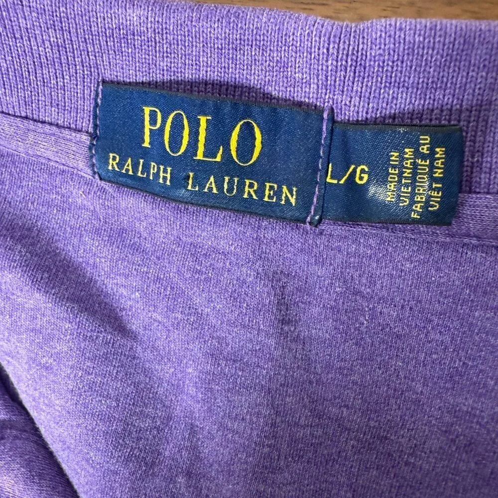 Polo Ralph Lauren Long Sleeve Polo Purple Size Large